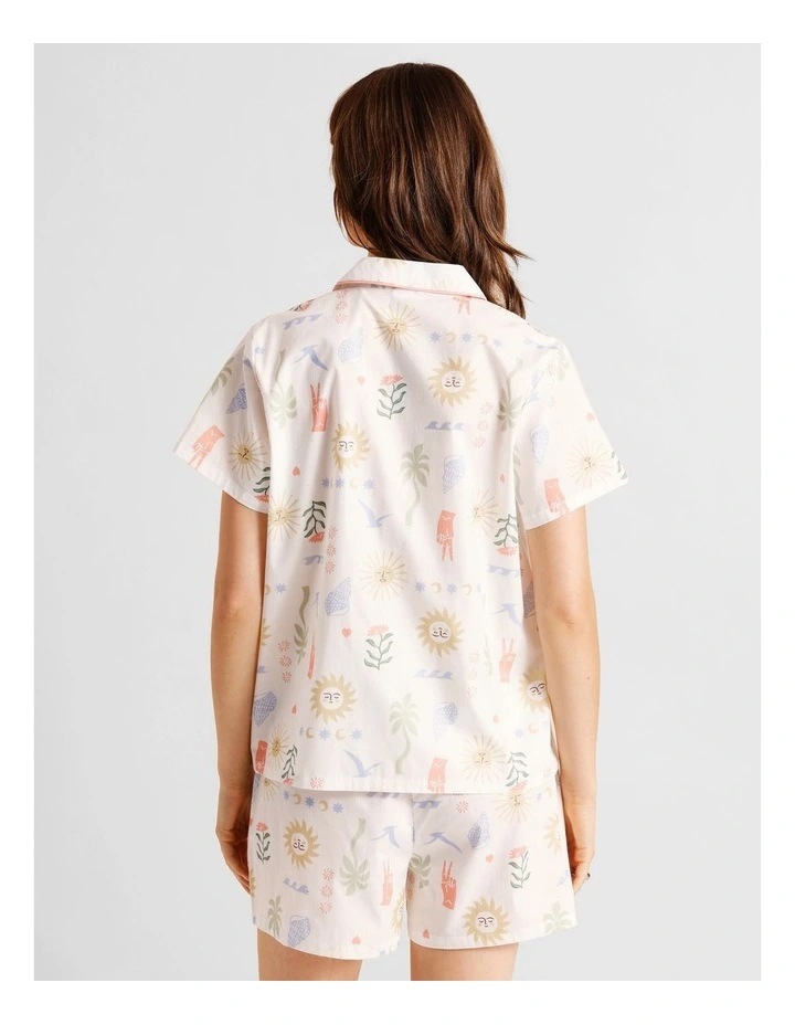 Core Cotton Short Sleeve Short PJ Set in Beach Print image 5