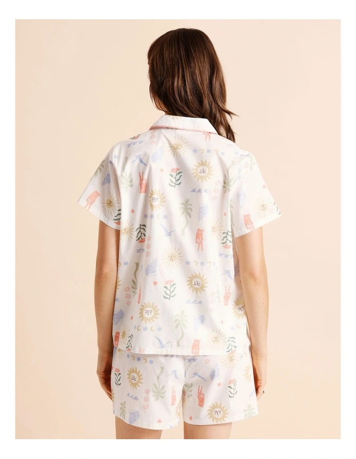 Core Cotton Short Sleeve Short PJ Set in Beach Print image 5