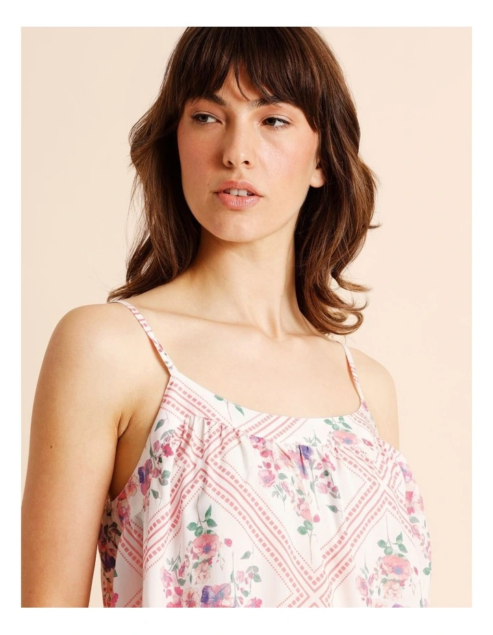 Serene Woven Cami Boxer Set in Diamond Floral Print image 3