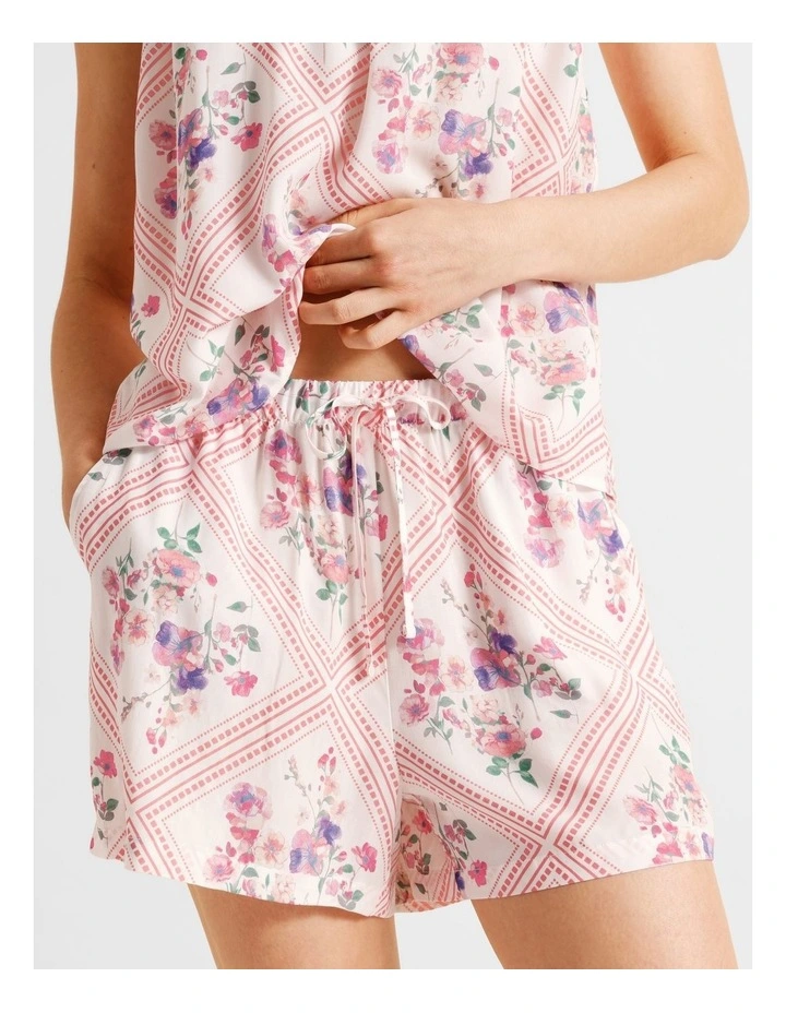 Serene Woven Cami Boxer Set in Diamond Floral Print image 4