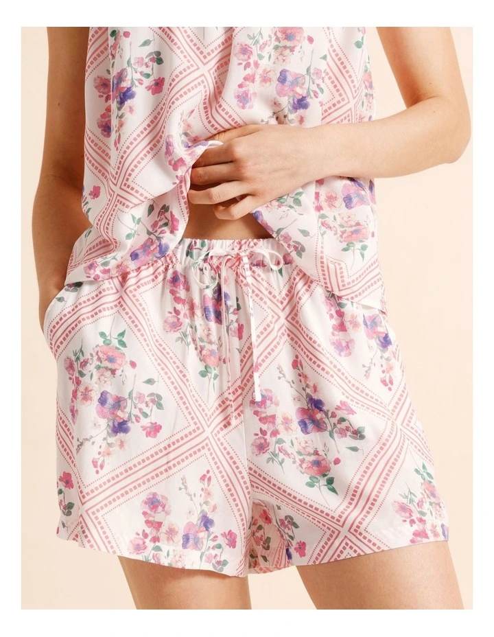 Serene Woven Cami Boxer Set in Diamond Floral Print image 4