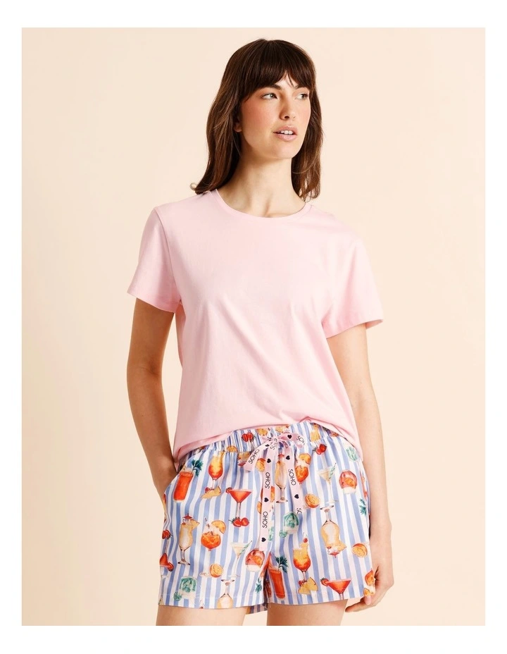 Essentials Short Sleeve Short PJ Set in Summer Cocktails Print image 1