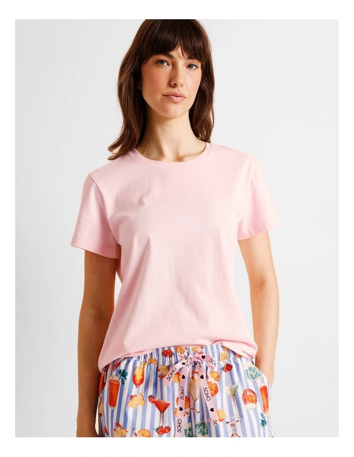 Essentials Short Sleeve Short PJ Set in Summer Cocktails Print image 3