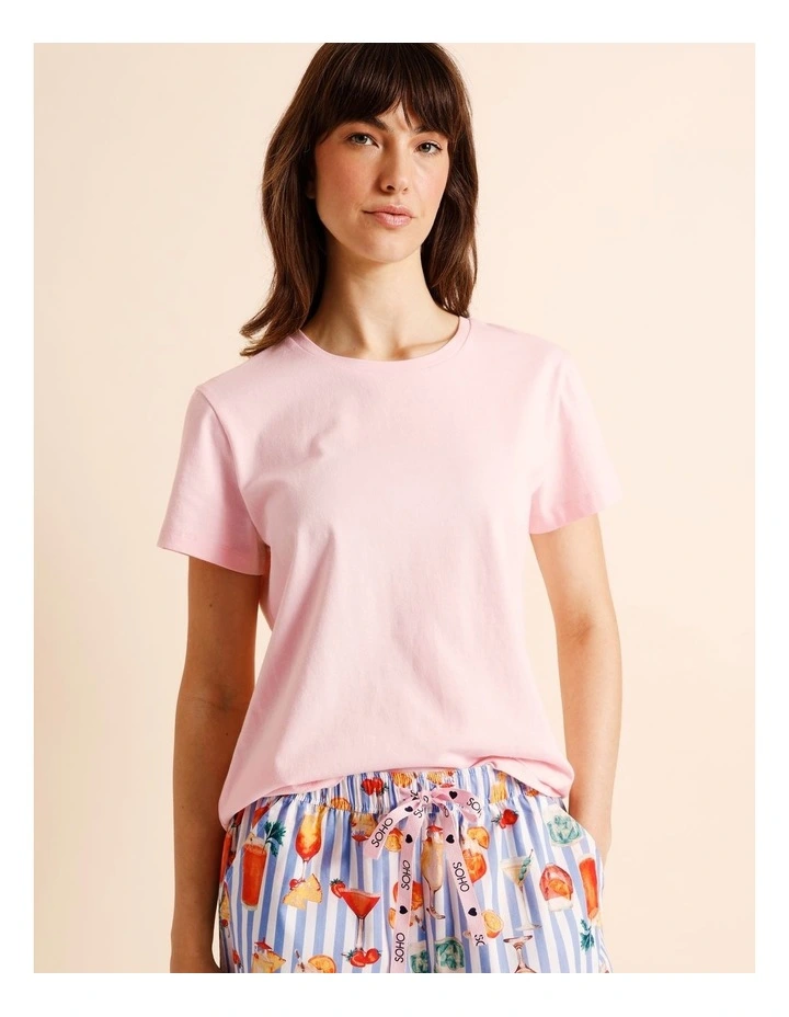 Essentials Short Sleeve Short PJ Set in Summer Cocktails Print image 3