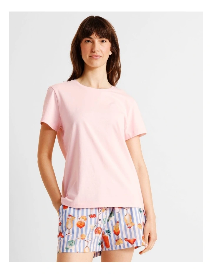 Essentials Short Sleeve Short PJ Set in Summer Cocktails Print image 4
