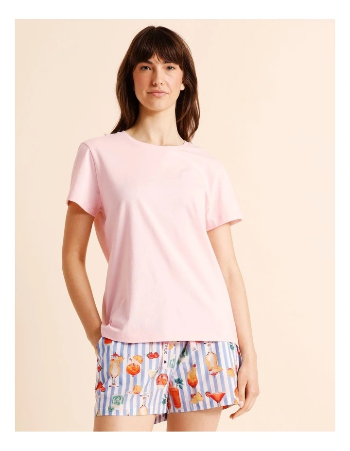 Essentials Short Sleeve Short PJ Set in Summer Cocktails Print image 4