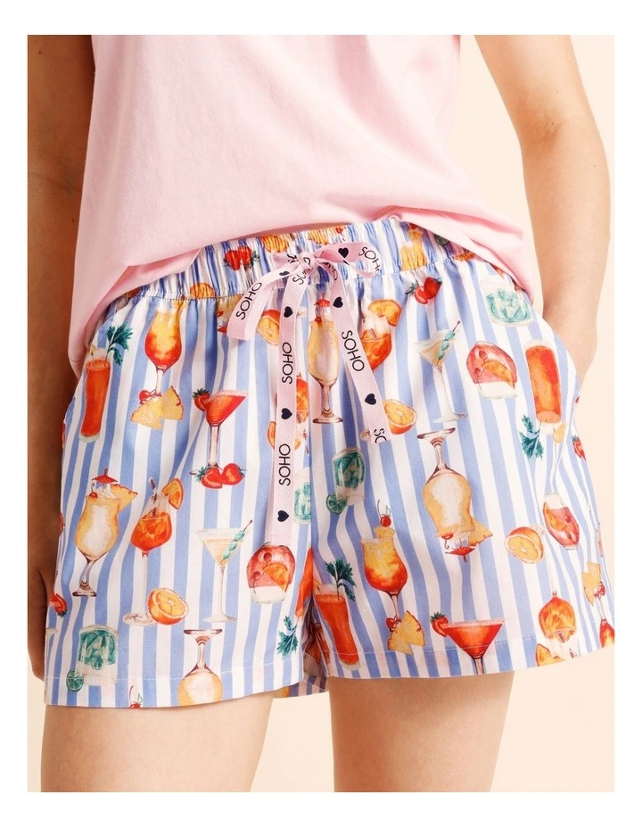Essentials Short Sleeve Short PJ Set in Summer Cocktails Print image 5