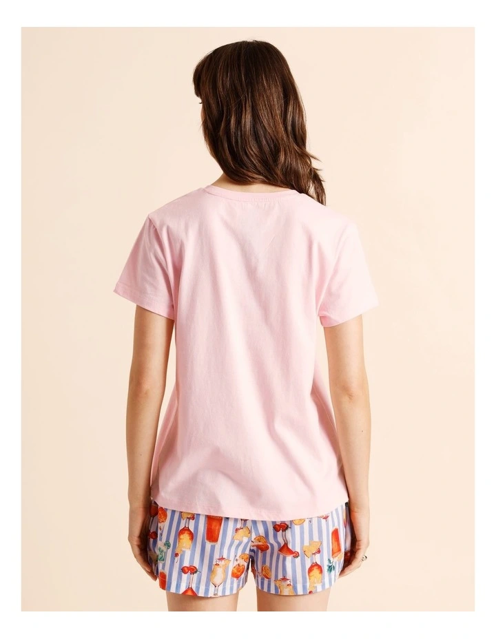 Essentials Short Sleeve Short PJ Set in Summer Cocktails Print image 6