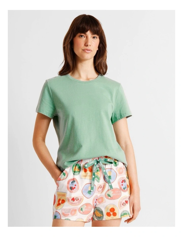 Essentials Short Sleeve Short PJ Set in Fruit Salad Print image 1