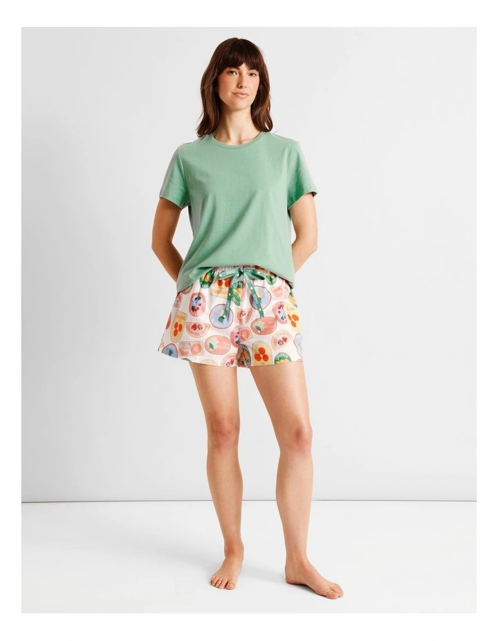 Essentials Short Sleeve Short PJ Set in Fruit Salad Print image 2