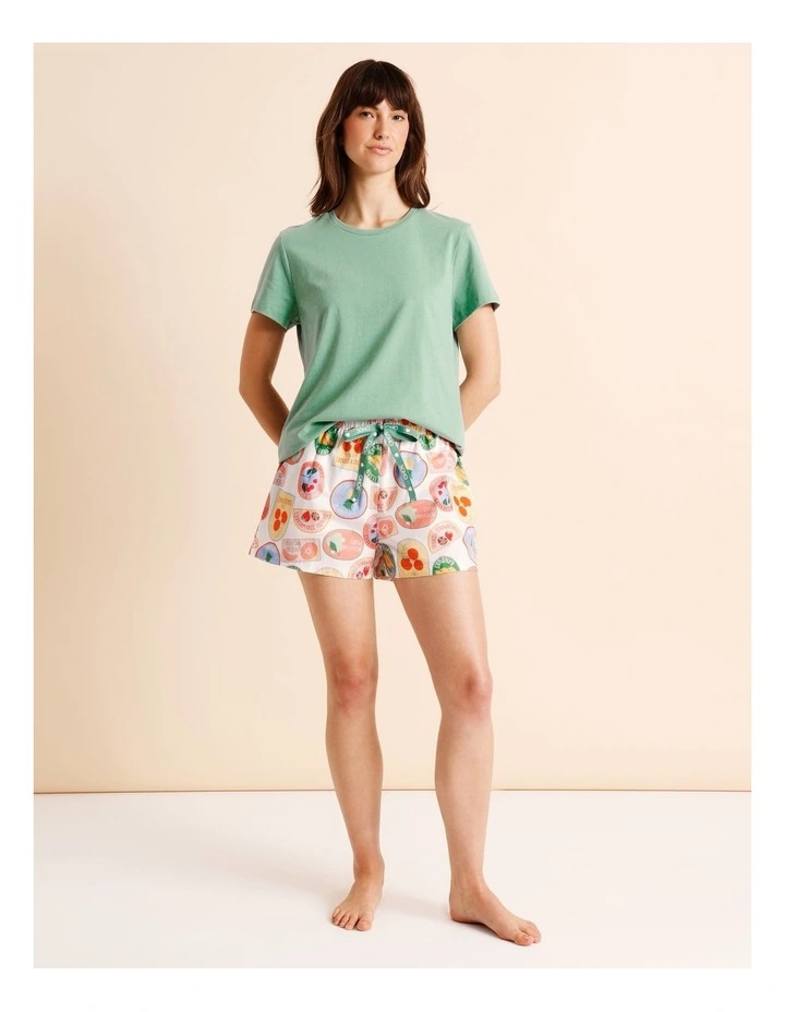 Essentials Short Sleeve Short PJ Set in Fruit Salad Print image 2