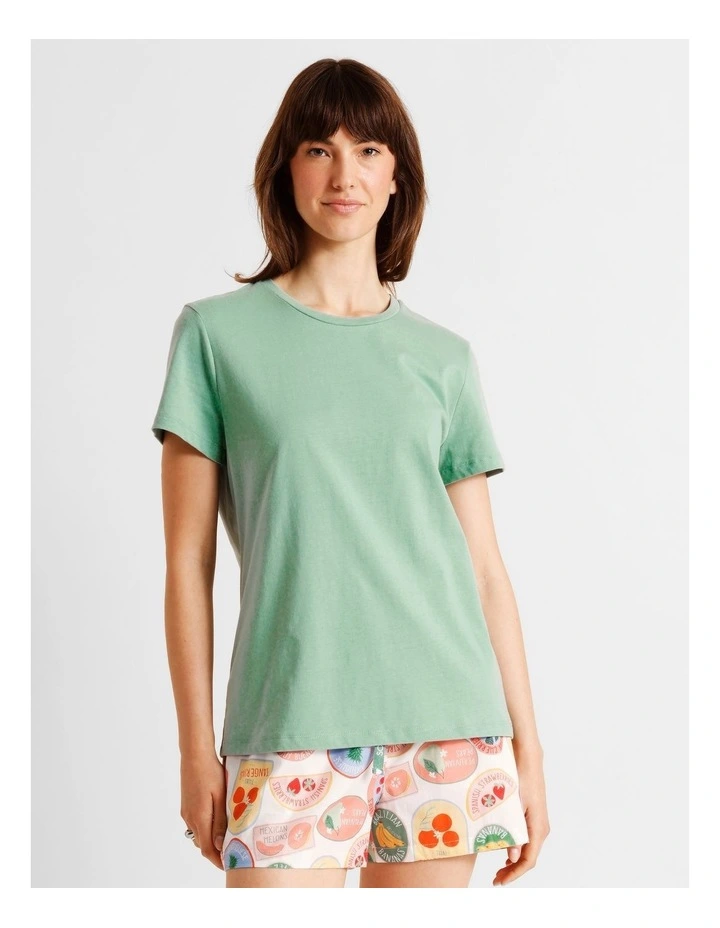 Essentials Short Sleeve Short PJ Set in Fruit Salad Print image 3