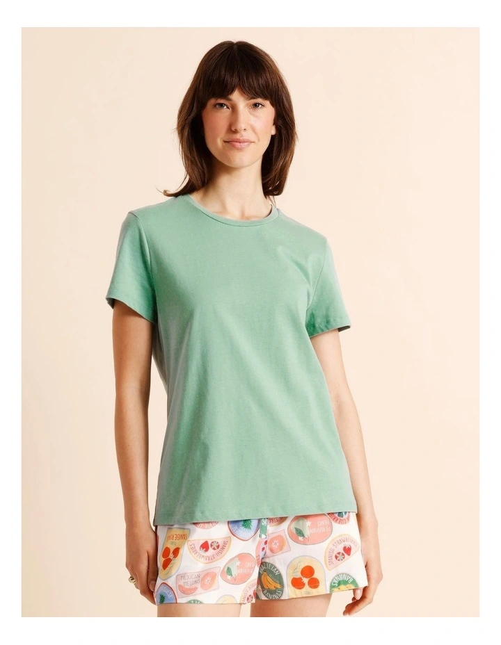 Essentials Short Sleeve Short PJ Set in Fruit Salad Print image 3