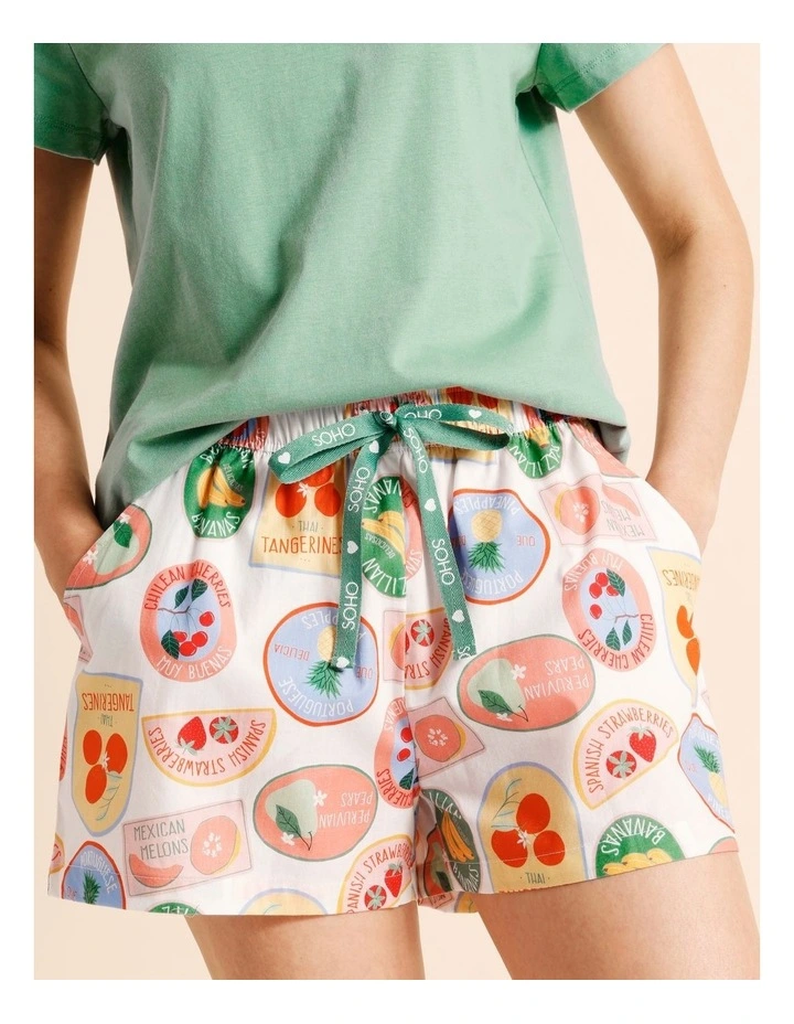 Essentials Short Sleeve Short PJ Set in Fruit Salad Print image 5