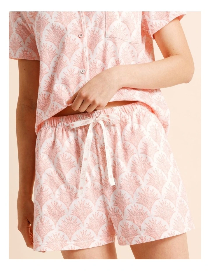 Everyday Cotton Relaxed Short Sleeve PJ Set in Foliage Fan Print image 5