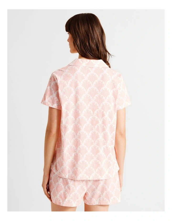 Everyday Cotton Relaxed Short Sleeve PJ Set in Foliage Fan Print image 6