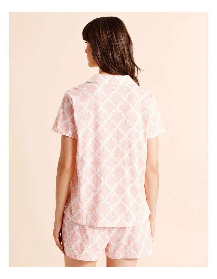 Everyday Cotton Relaxed Short Sleeve PJ Set in Foliage Fan Print image 6