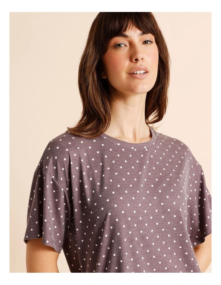 Everyday PVE Short Sleeve Short PJ Set in Taupe Dots Print image 5