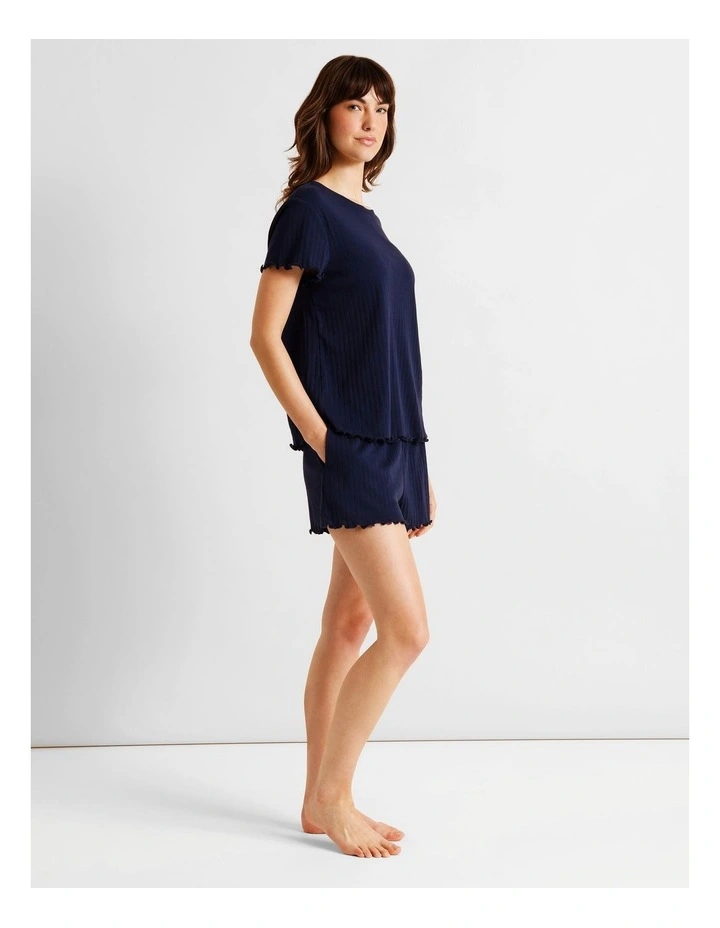 Everyday Pointelle Short Sleeve PJ Set SSOS26418N in Navy image 2