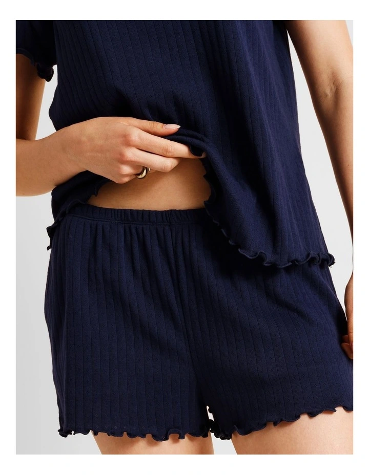 Everyday Pointelle Short Sleeve PJ Set SSOS26418N in Navy image 5
