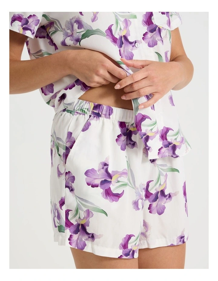 Serene Woven Short Sleeve Pyjama Set in Iris Floral Print image 4