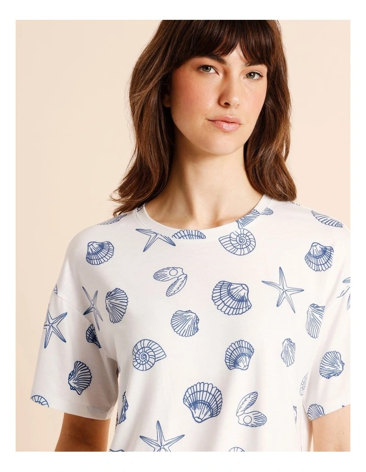 Everyday PVE Short Sleeve Short PJ Set in Seashells Print image 3