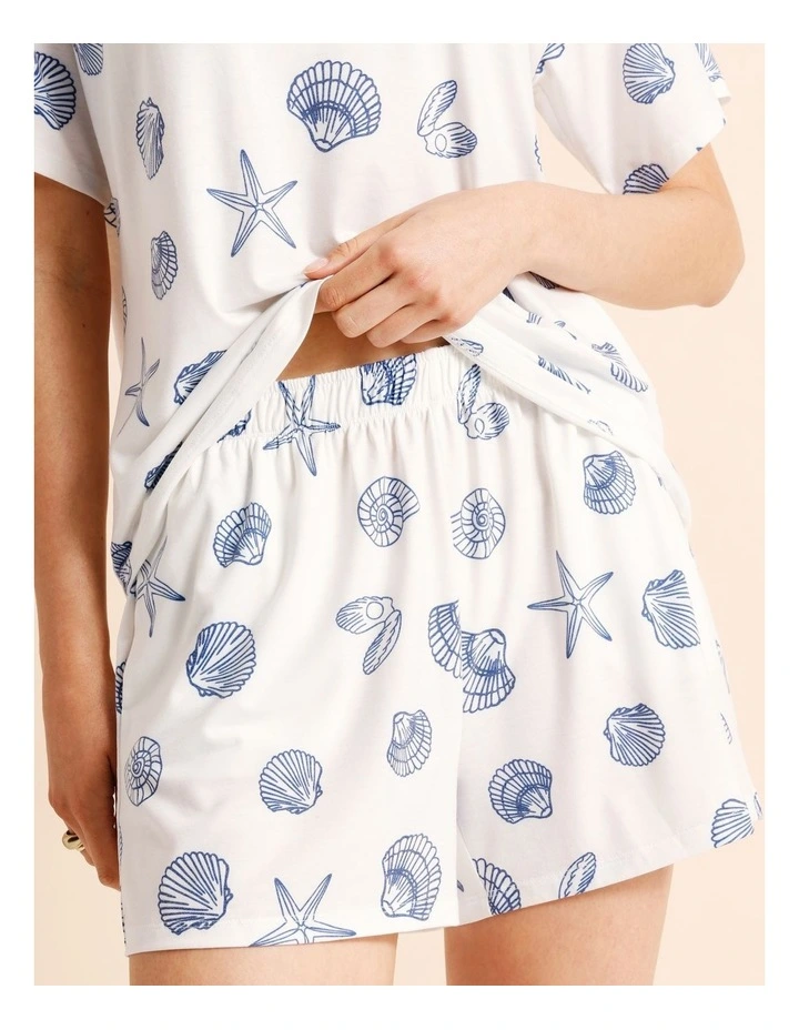 Everyday PVE Short Sleeve Short PJ Set in Seashells Print image 4