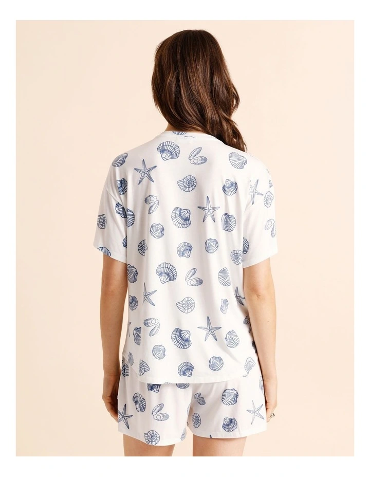 Everyday PVE Short Sleeve Short PJ Set in Seashells Print image 5
