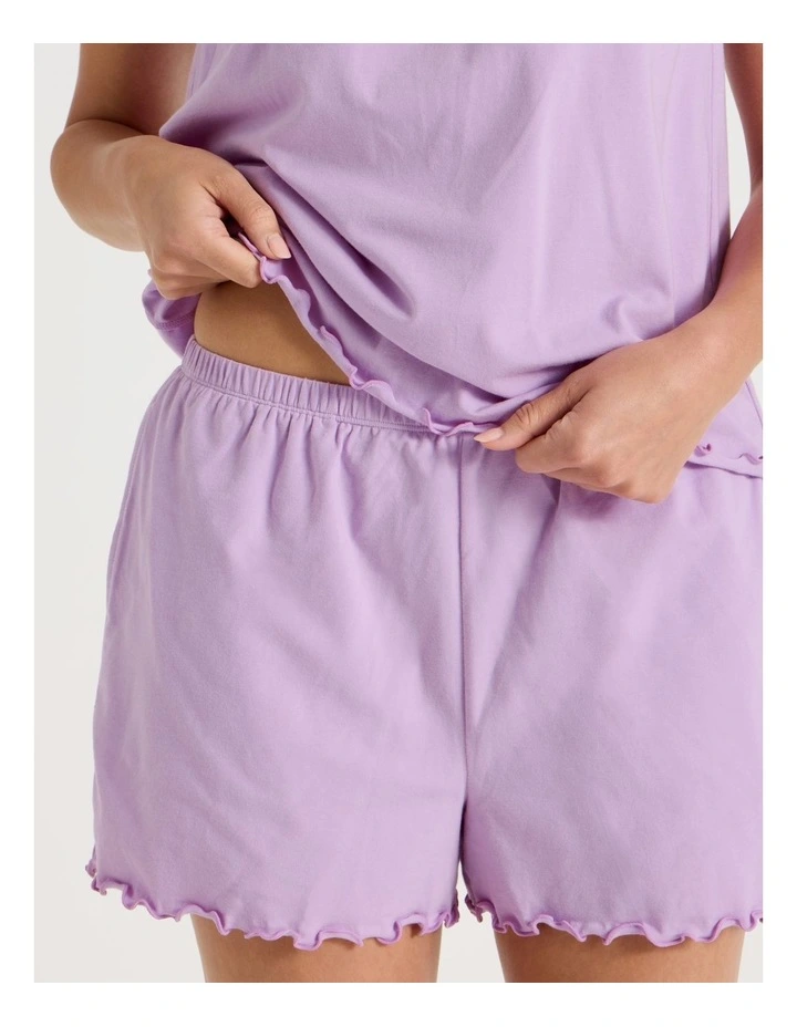 Fluted Edge Short Sleeve Pyjama Set in Lilac image 4