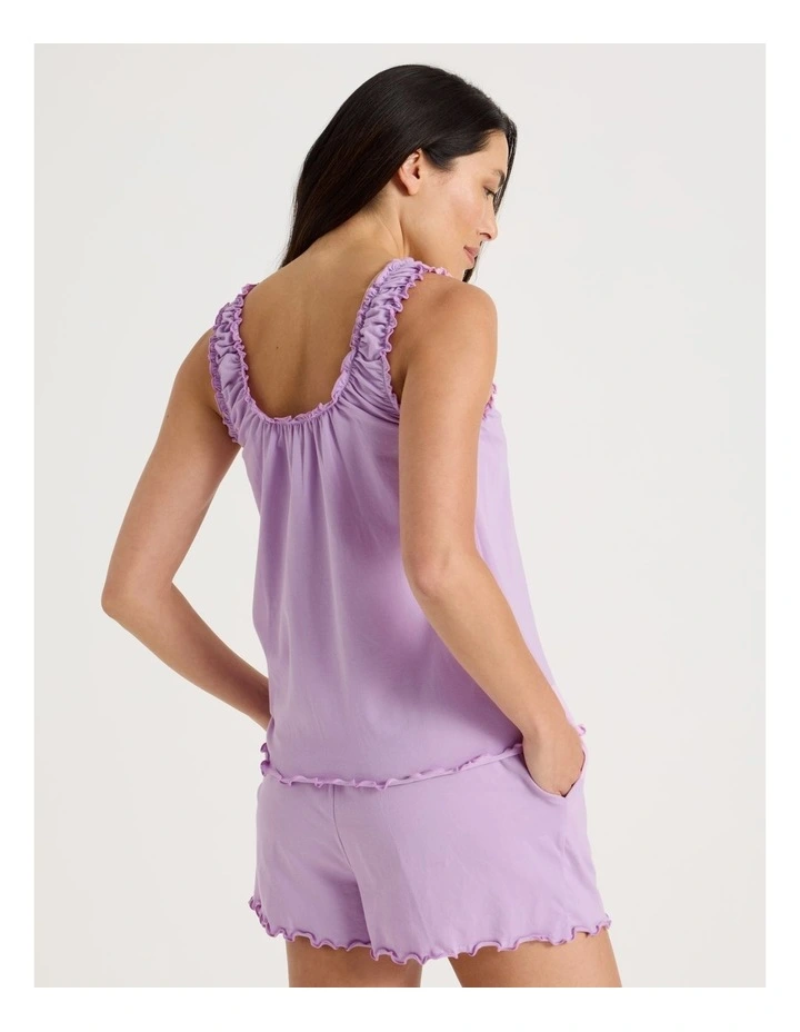 Fluted Edge Short Sleeve Pyjama Set in Lilac image 6