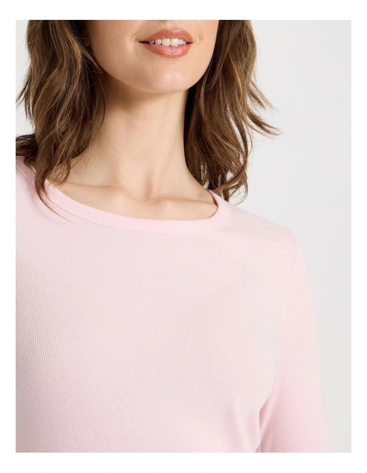 Soho Flannel Long Sleeve Knit  Top & Flannelette Pants Pyjama Set in Pink Argyle Print image 3