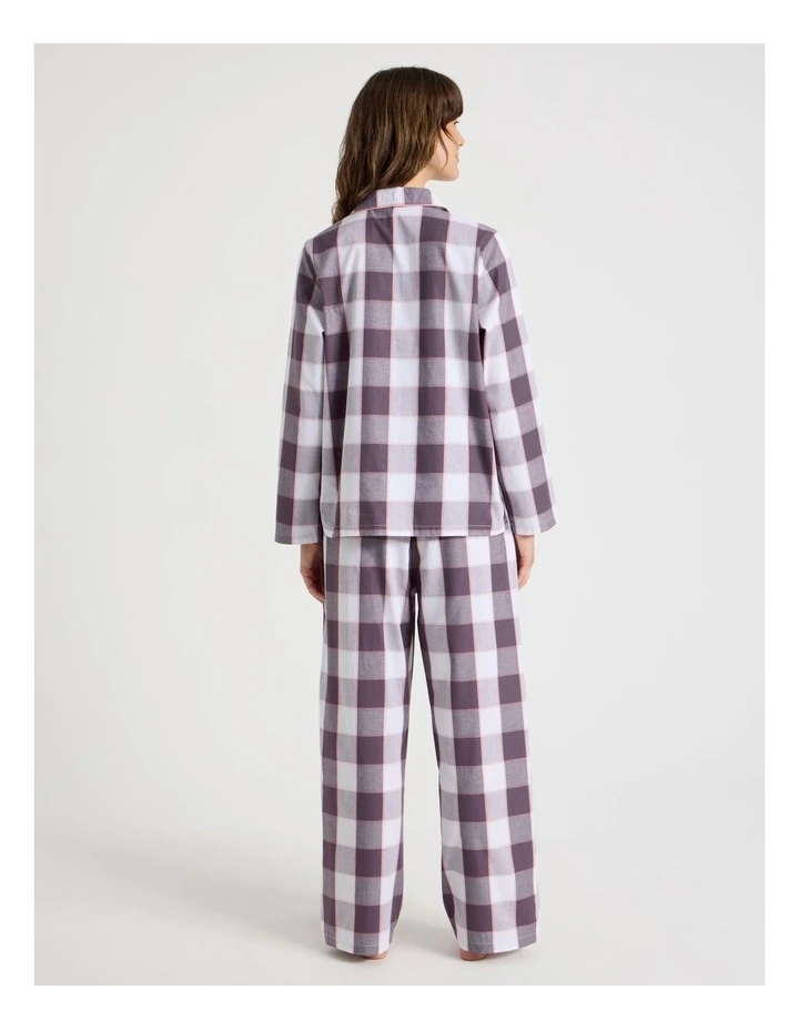 Long Sleeve Long Pant PJ Set in Raisin Gingham Print image 6