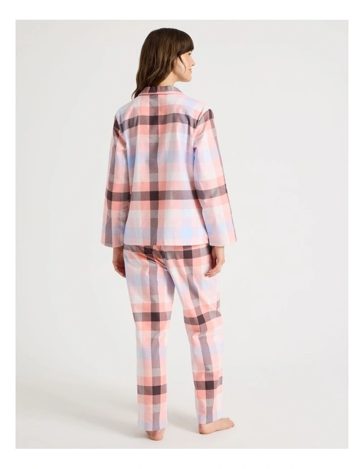 Flannelette Pyjama Set in Pink Check Print image 6