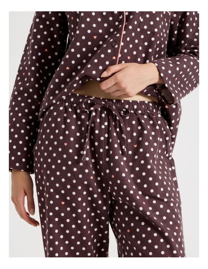 Flannelette Pyjama Set in Raisin Spot Print image 4