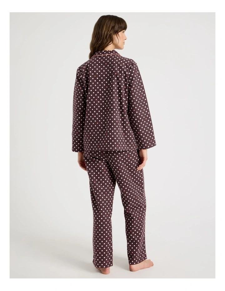 Flannelette Pyjama Set in Raisin Spot Print image 5