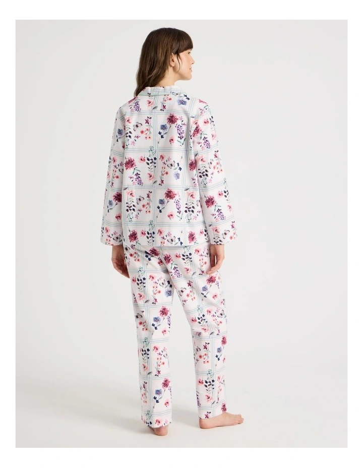 Flannelette Pyjama Set in Floral Grid Print image 6