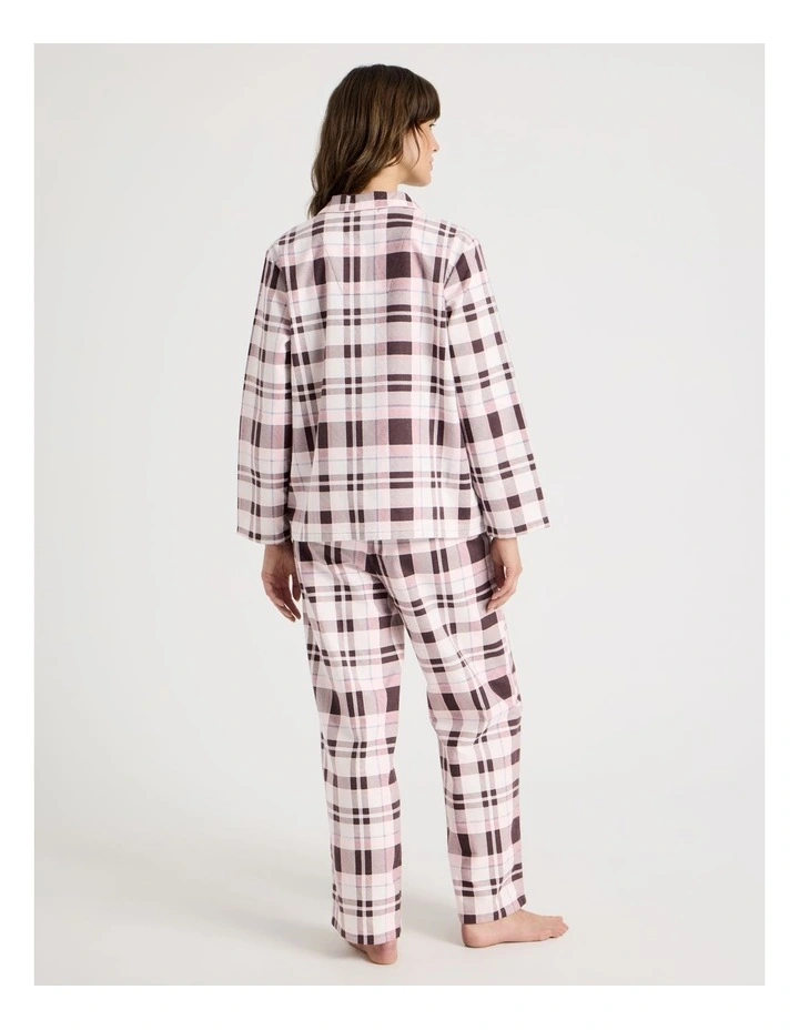Flannelette Pyjama Set in Raisin & White Check Print image 5