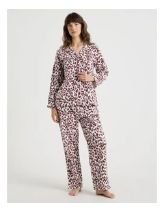 Flannelette Pyjama Set in Sleeping Cats Print