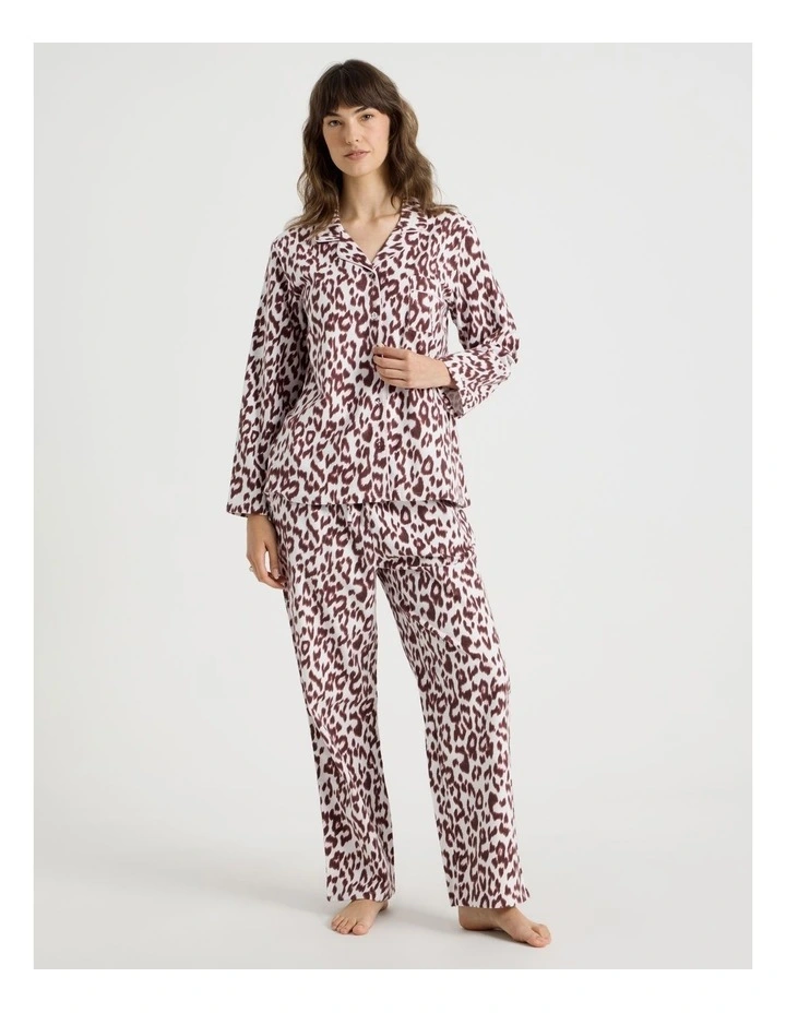 Flannelette Pyjama Set in Sleeping Cats Print image 1