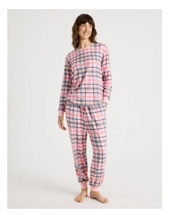 Cozy PJ Set in Pink Check Print