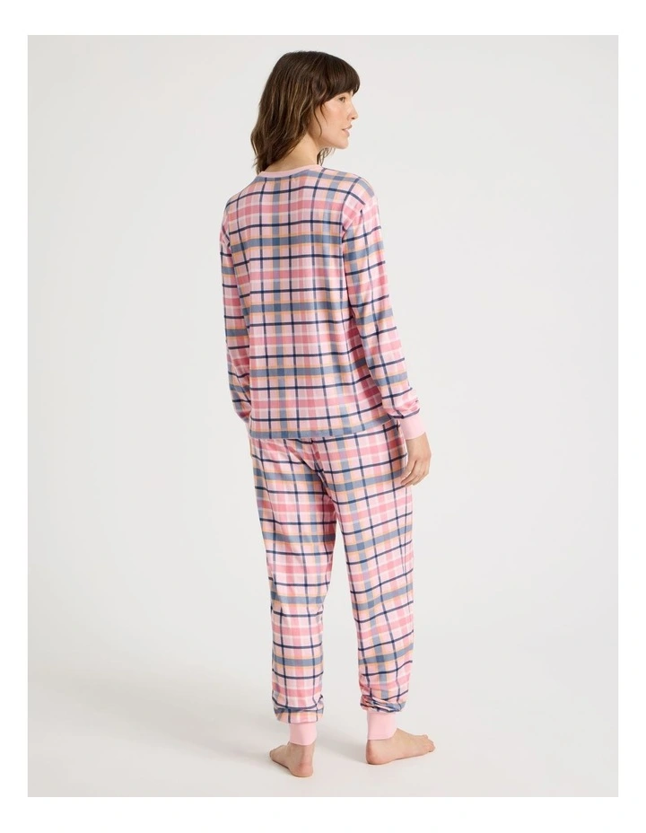 Cozy PJ Set in Pink Check Print image 5