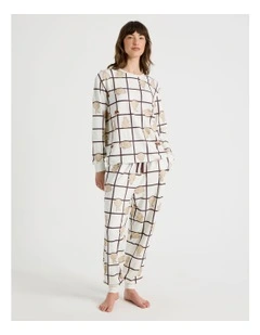 Novelty Cozy PJ Set in Hot Cross Bunnies Print