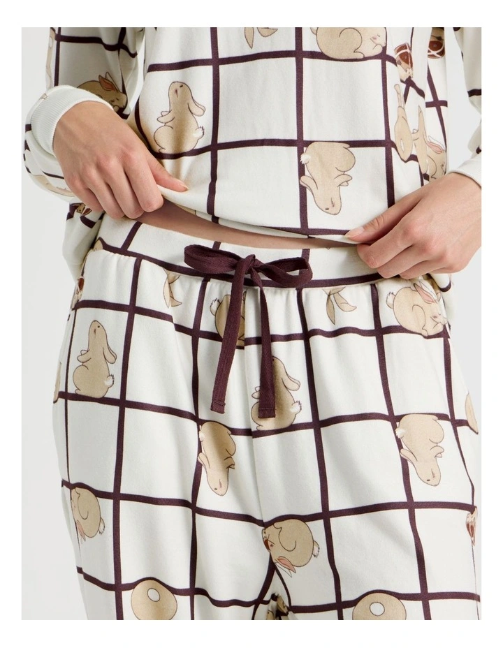 Novelty Cozy PJ Set in Hot Cross Bunnies Print image 4