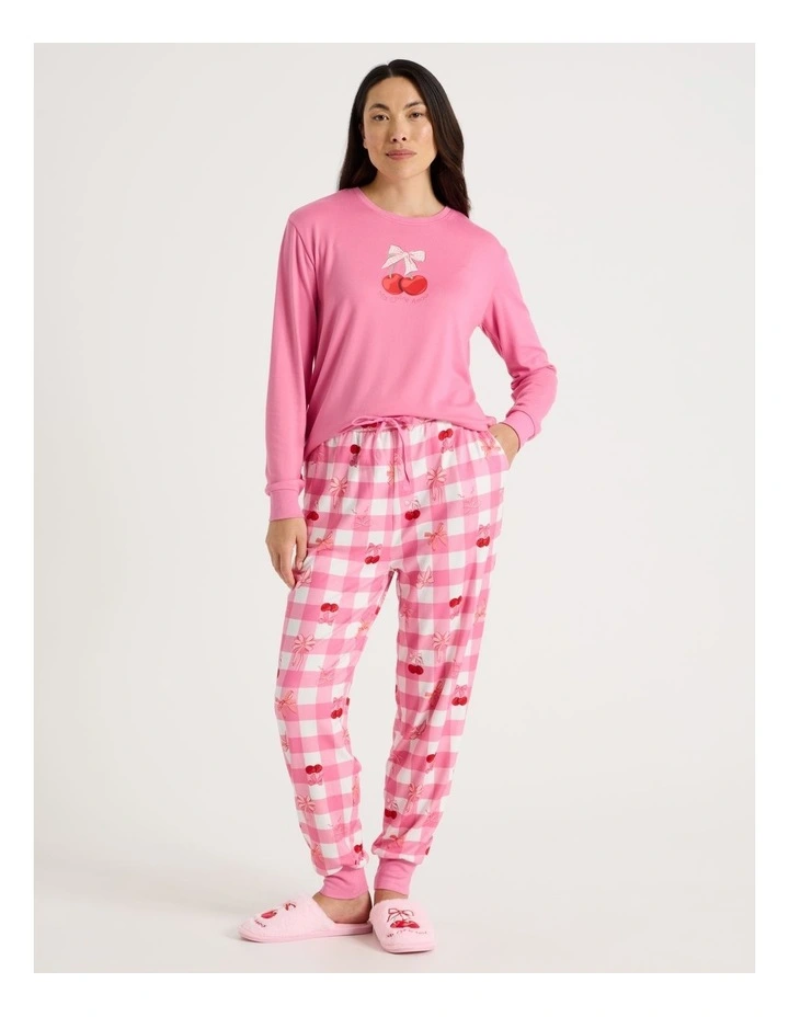 Pyjama Set in Cherry Gingham Print image 1