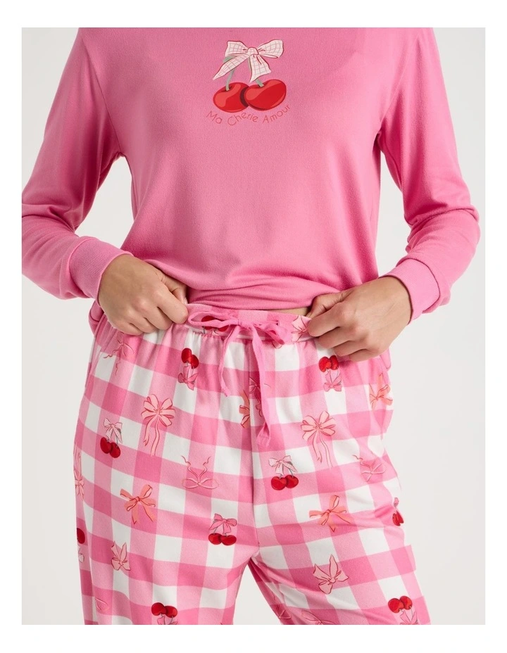 Pyjama Set in Cherry Gingham Print image 3