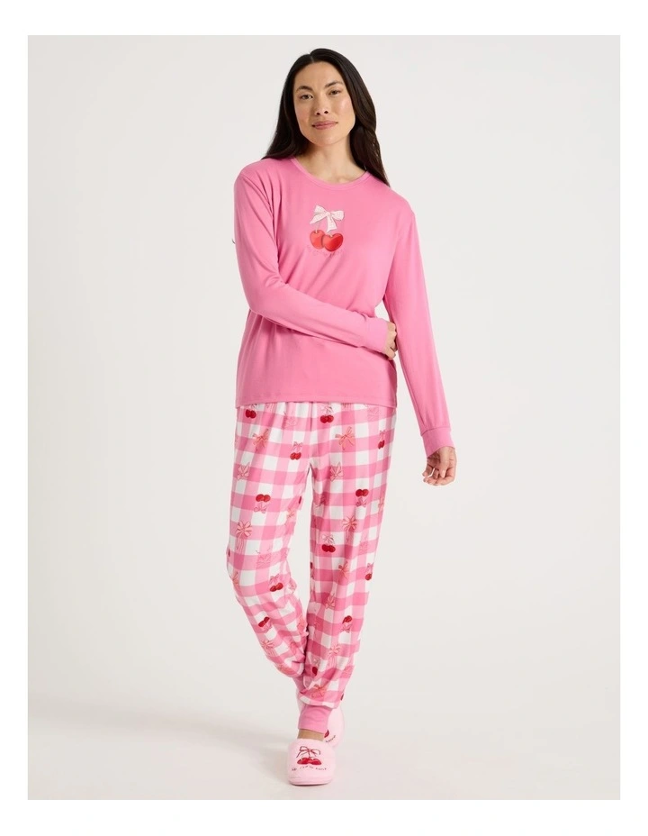 Pyjama Set in Cherry Gingham Print image 4