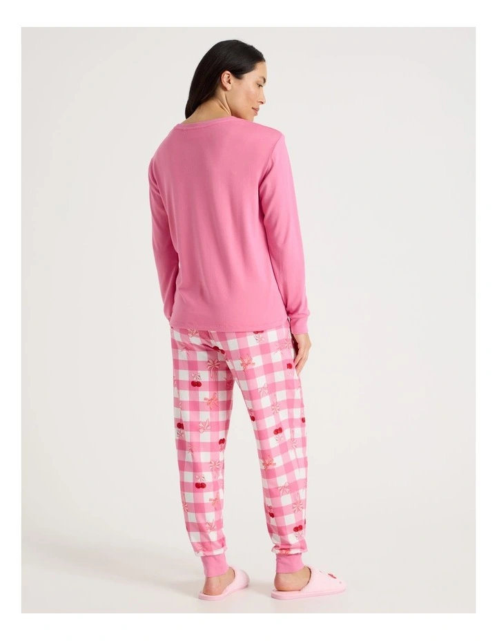 Pyjama Set in Cherry Gingham Print image 5