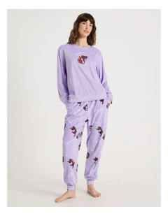 Cosy Fleece Pyjama Set in Press Paws Print