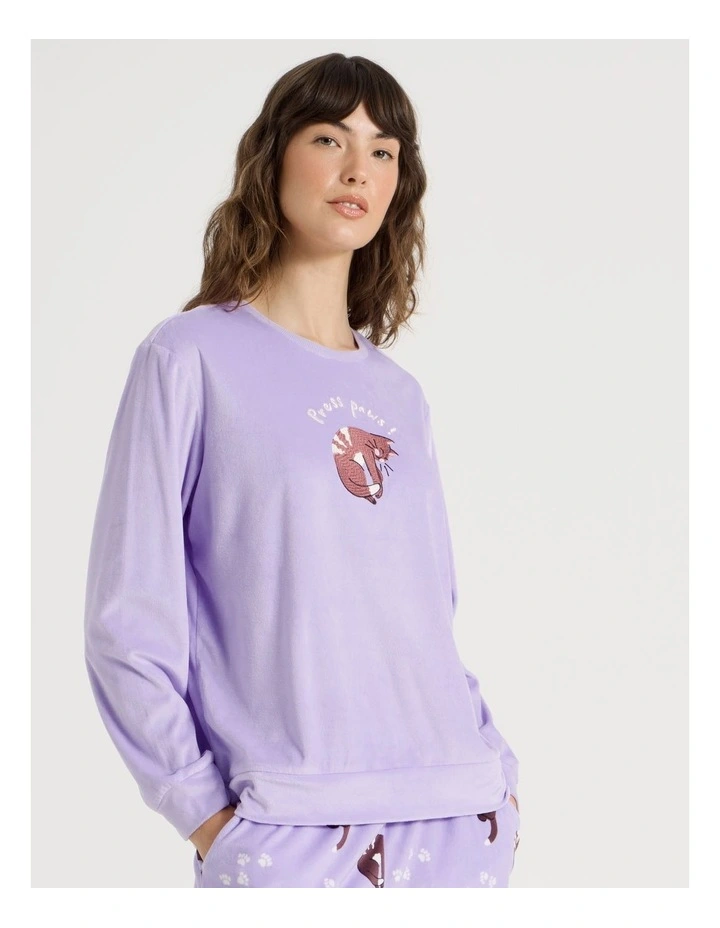 Cosy Fleece Pyjama Set in Press Paws Print image 5