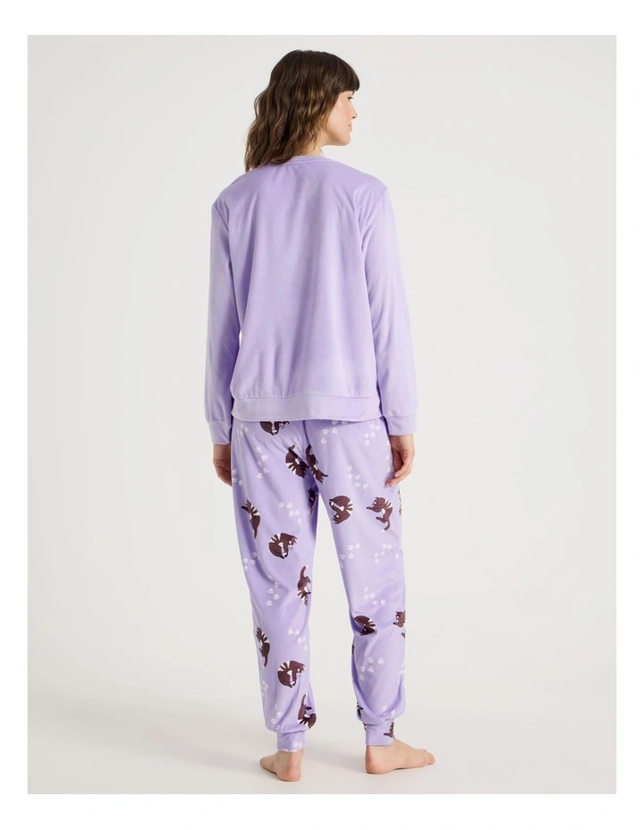 Cosy Fleece Pyjama Set in Press Paws Print image 6
